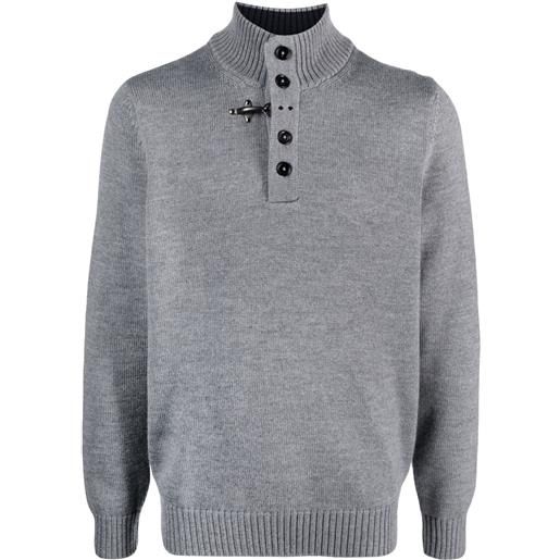 Fay maglione in lana con collo rialzato - grigio