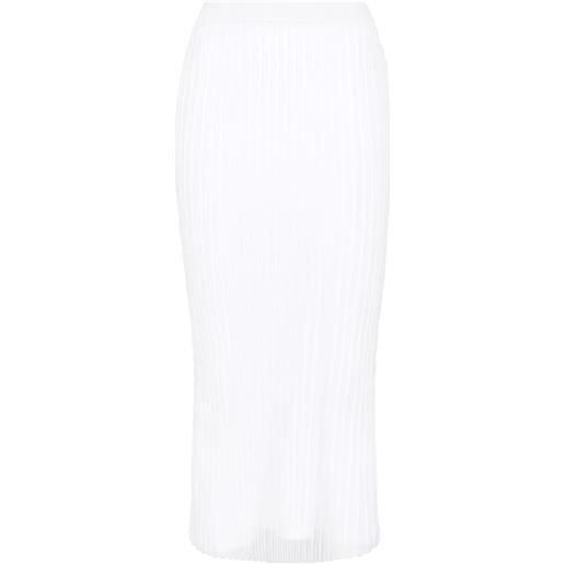 Sportmax gonna midi in maglia a coste - bianco