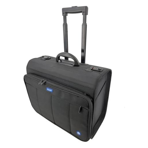 Stop Ocean Plastic 46216 - trolley da pilota, rpet samar, con sistema di trolley, 2 lucchetti a combinazione, scomparto din a4, ca. 39 x 47 x 24 cm, colore: antracite, antracite. , ca. 39 x 47 x 24 cm, 