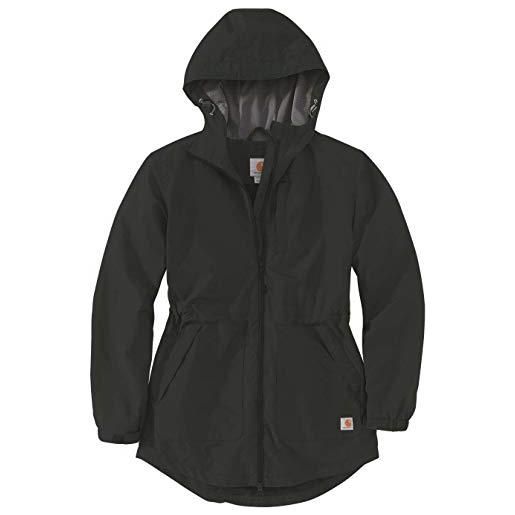 Carhartt, giaccone impermeabile rain defender®, relaxed fit, pesantezza leggera donna, nero, xs