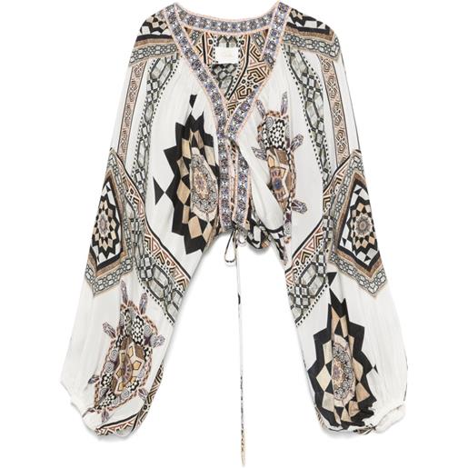 Camilla blusa tile style - bianco