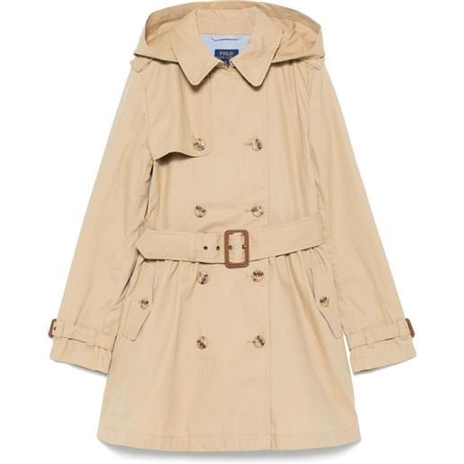POLO RALPH LAUREN KIDS trench con cintura - toni neutri