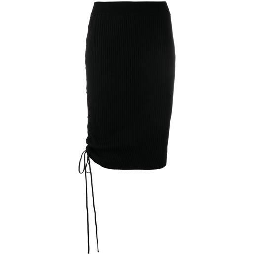 Off-White gonna midi con coulisse - nero