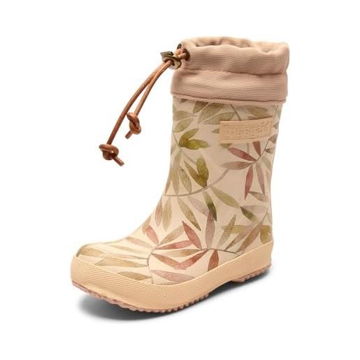 Bisgaard thermo, stivali in gomma unisex - bambini e ragazzi, beige leaves, 34 eu