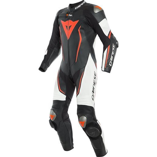 DAINESE tuta misano 2 d-air perf. Intera blk/wht/fluo-red