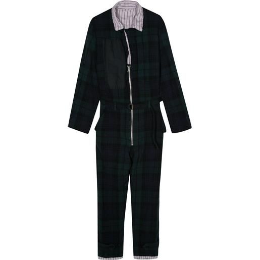 sacai tuta intera a quadri - verde