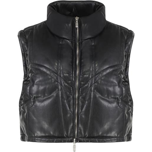 RHUDE gilet in pelle sintetica - nero