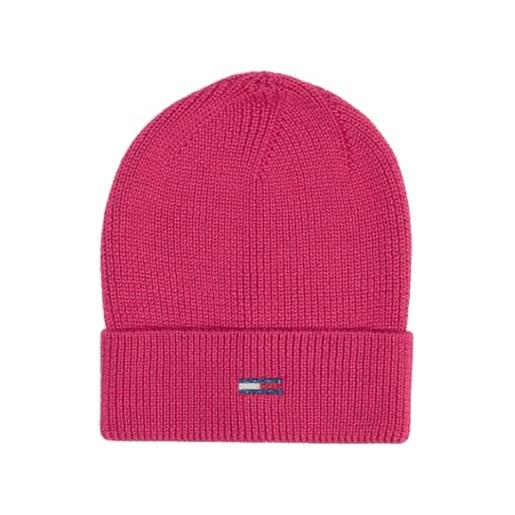 Tommy Hilfiger berretto da donna tjw flag beanie one. Size pink aw0aw15474tsa, colore: rosa. , taglia unica