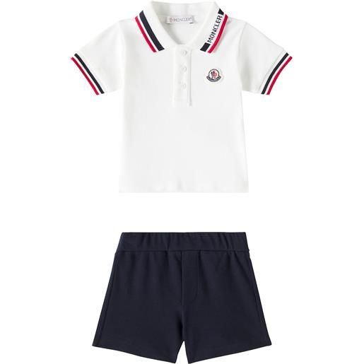 Moncler Enfant baby - polo e shorts in misto cotone
