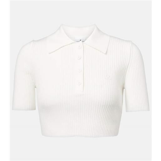 Courreges courrã¨ges polo cropped in maglia a coste