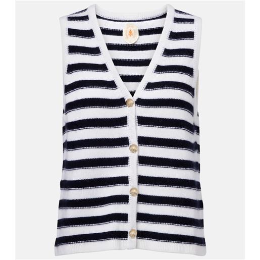 Jardin des Orangers gilet in cashmere a righe