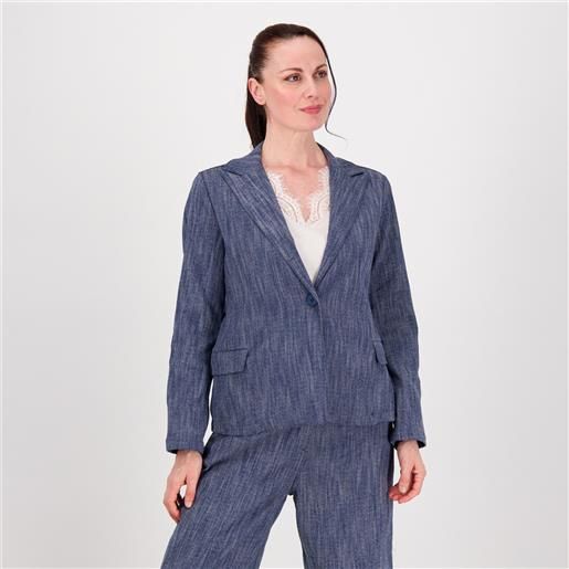 EVA Franco Ciambella giacca sfoderata in tessuto effetto jeans con scollo rever