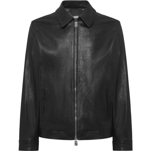 Billionaire giacca biker con applicazione - nero
