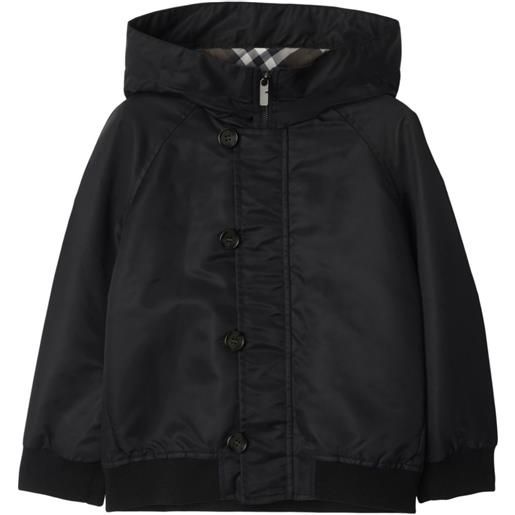 Burberry Kids bomber con ruches - nero