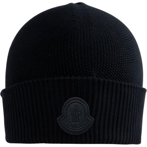 Moncler berretto in misto cashmere - blu