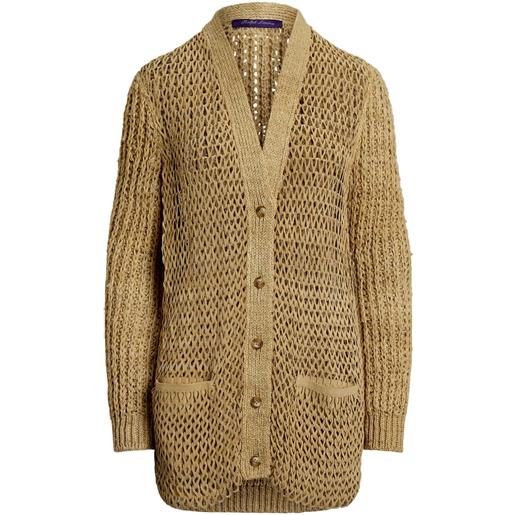 Ralph Lauren Collection cardigan in maglia traforata - toni neutri