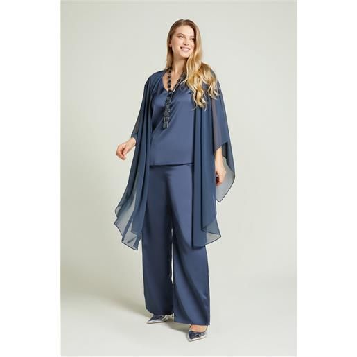 Luisa Viola pantaloni pull-on eleganti in raso donna