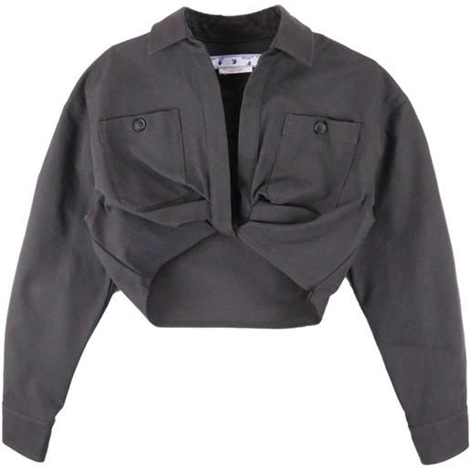 Off-White blusa crop - grigio
