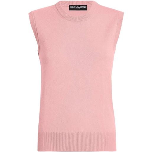 Dolce & Gabbana gilet dna in cashmere - rosa