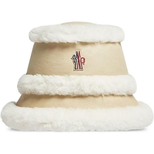 Moncler Grenoble cappello bucket con finiture in shearling - toni neutri