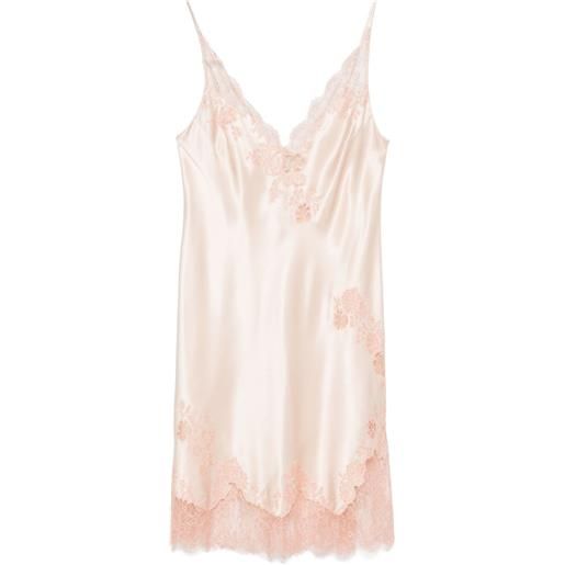 Carine Gilson sottoveste in seta e pizzo caudry - rosa