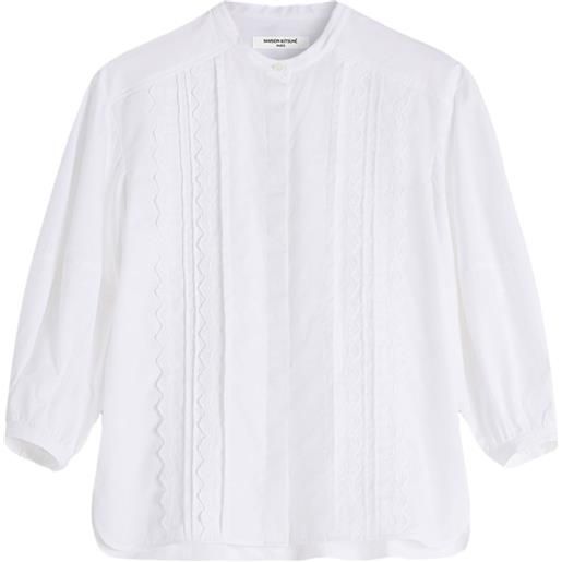 Maison Kitsuné camicia con ricamo - bianco