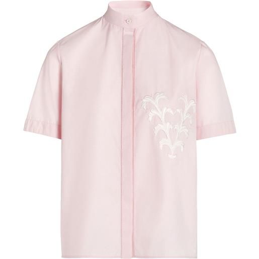 Giambattista Valli camicia semi trasparente con applicazione a fiori - rosa