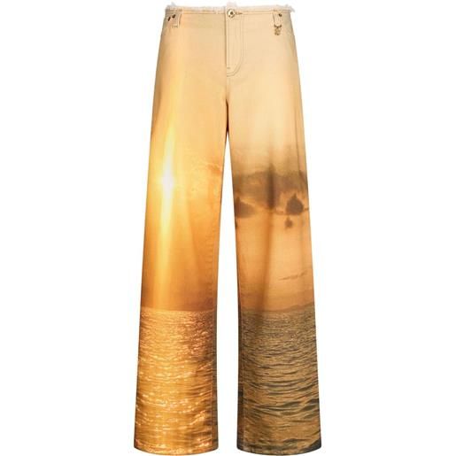 Roberto Cavalli pantaloni con grafica - arancione