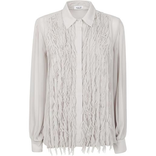Aviù camicia con frange - grigio