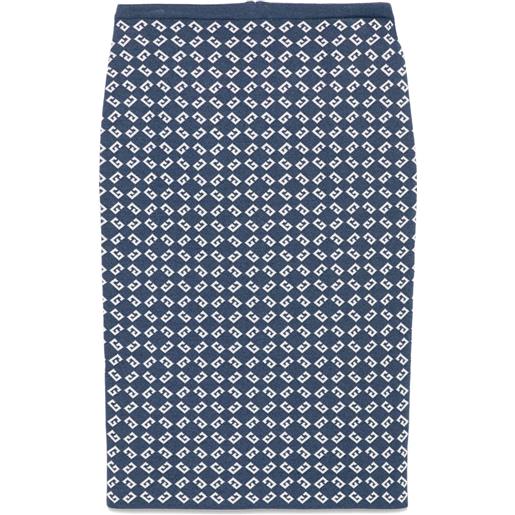 Givenchy gonna midi con monogramma 72 - blu