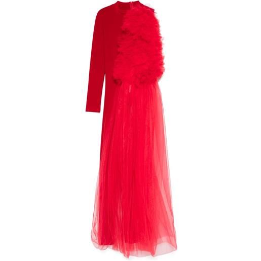 Alchemy x lia aram tuta intera con applicazione in tulle - rosso