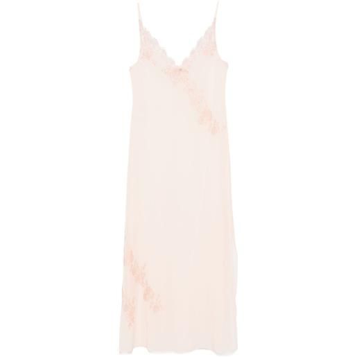 Carine Gilson sottoveste in seta e pizzo calais caudry - rosa