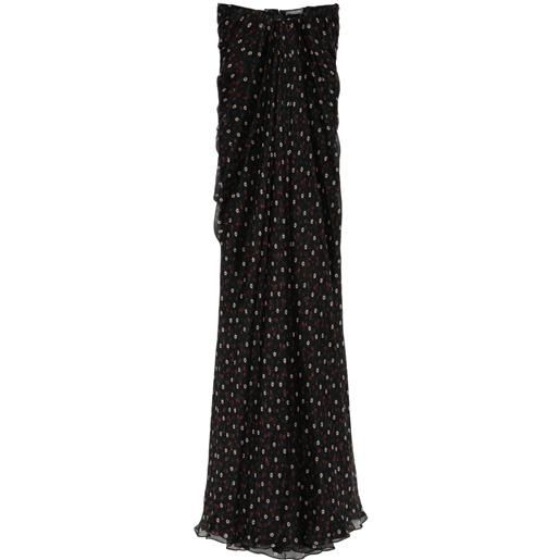 Alexander McQueen abito in seta senza spalline - nero