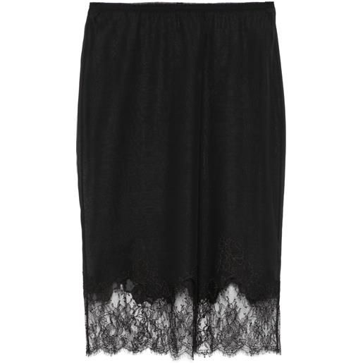 Carine Gilson sottoveste in seta e pizzo calais-caudry - nero