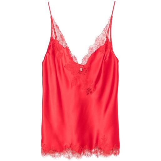 Carine Gilson canottiera con dettaglio in pizzo - rosso
