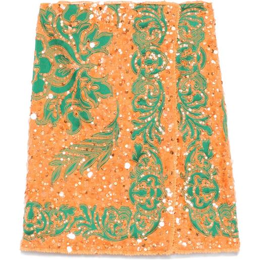 ETRO minigonna con paillettes - arancione