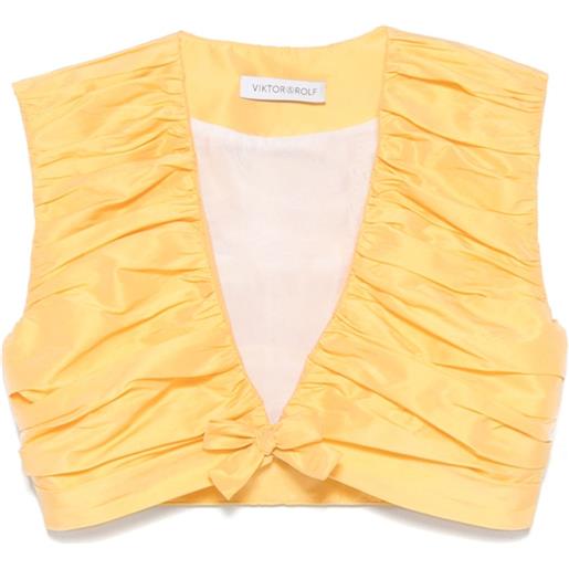 Viktor & Rolf top crop con pieghe - giallo