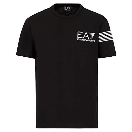 Emporio Armani maglietta t-shirt uomo ea7 6kpt03 pj3bz1, manica corta, girocollo, veste regolare (nero, s)