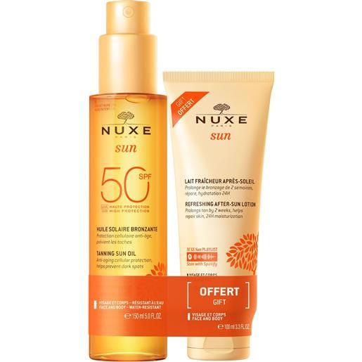Nuxe duo olio solare spf50 150ml. + latte doposole - coffret solare