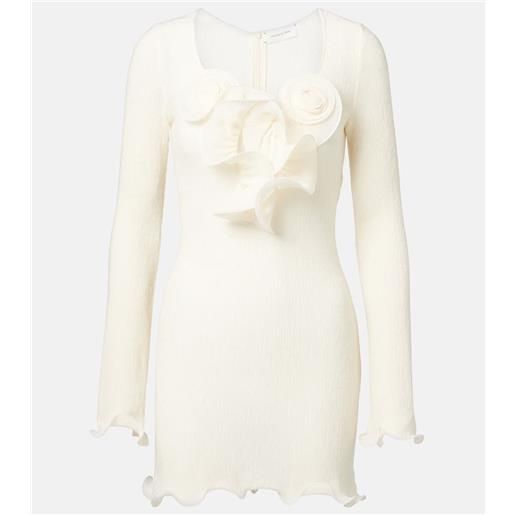 Magda Butrym abito corto in crãªpe con applicazioni floreali