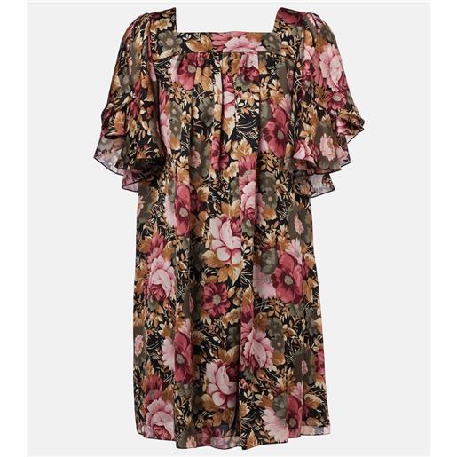 Chloe chloã© abito corto in chiffon di seta