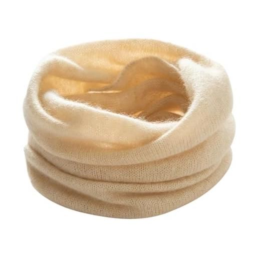 Queenbox scaldacollo in cashmere da donna, scaldacollo invernale alla moda, sciarpa morbida in maglia tubolare per donna