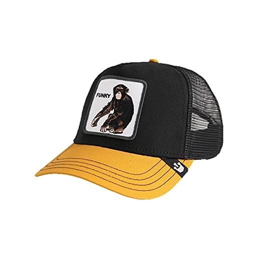 Goorin Bros. goorin brothers animal farm funky monkey banana split, cappello trucker, motivo scimmia, con chiusura a scatto sul retro, nero, taglia unica, taglia unica