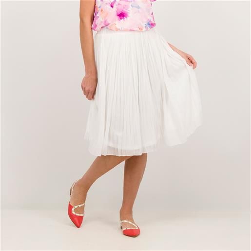 Nina Leonard gonna al ginocchio in chiffon plissé con elastico