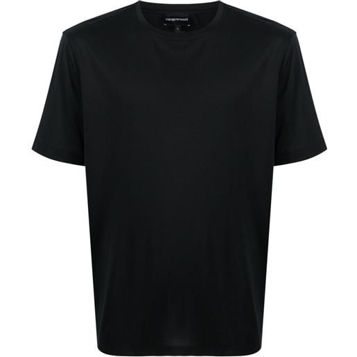 Emporio Armani t-shirt girocollo con ricamo - nero