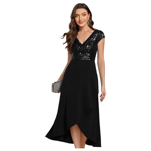 ORANDESIGNE Vestito Lungo Estivo Donna Elegante Maxi Abito Canotta Vestiti Cerimonia Tubino Curvy Casual Abiti Senza Maniche Vestitino Spacco Laterale Alto Vestito Cocktail Festa a Arancione XS