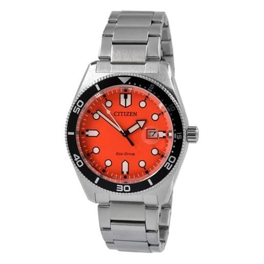 Citizen eco-drive aw1760-81x - orologio da uomo con quadrante arancione, moderno