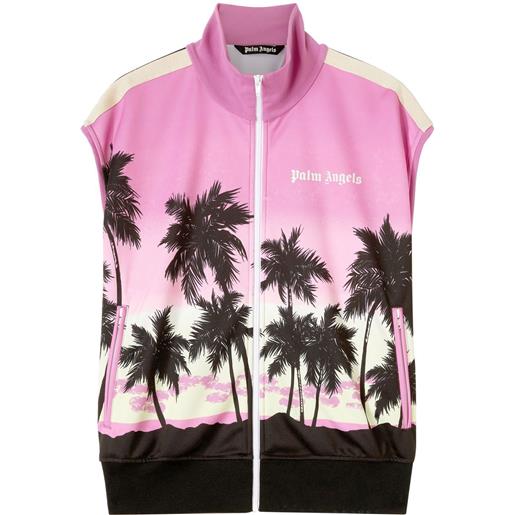 Palm Angels gilet sportivo a righe - viola