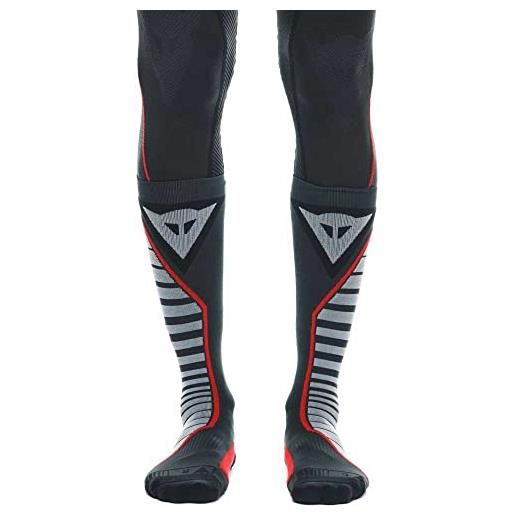Dainese thermo long socks, calze lunghe termiche moto, per uomo e donna, nero/rosso, 4547