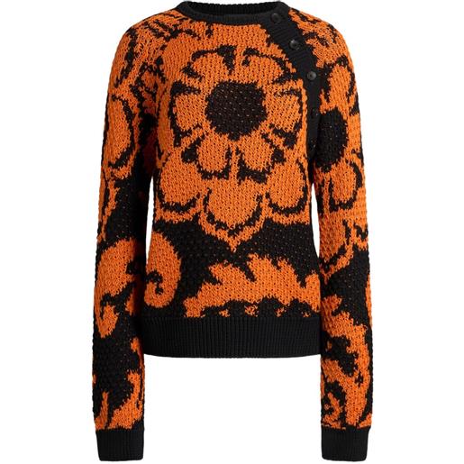 ETRO maglione a fiori jacquard - nero